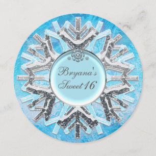 Ice Winter Wonderland Sweet 16 Uitnodigingen, bevr Kaart