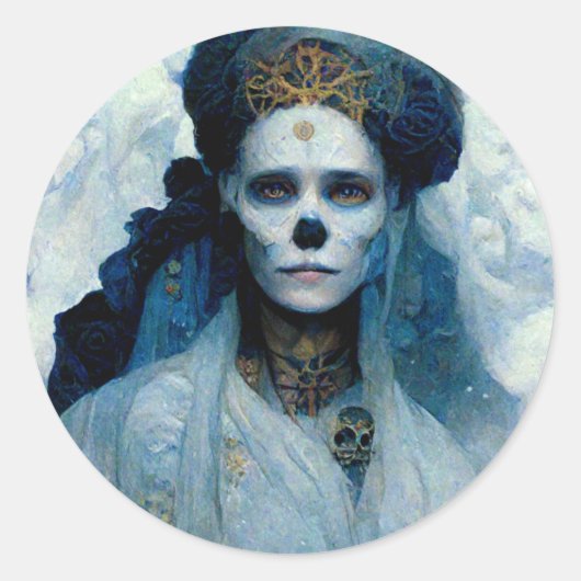 Ice Witch 4 Fantasy Sci-Fi Ronde Sticker (Voorkant)