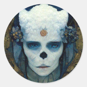 Ice Witch Fantasy Sci-Fi Art Ronde Sticker