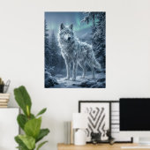 Ice Wolf Frozen Boreal Wilds Poster (Thuiskantoor)