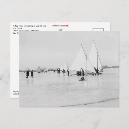 Ice Yachting on Lake St. Clair Briefkaart (Voorkant / Achterkant)