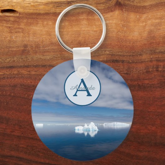 Iceberg Antarctica natuur met Monogram Sleutelhanger (Voorkant)