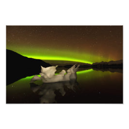 Iceberg Aurora Foto Afdruk