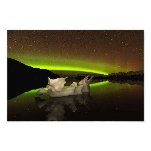 Iceberg Aurora Foto Afdruk (Voorkant)