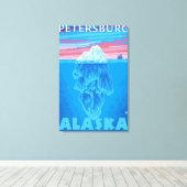 Iceberg Cross Section - Petersburg, Alaska Canvas Afdruk (Insitu (Houten vloer))