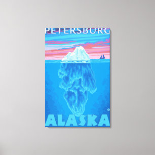 Iceberg Cross Section - Petersburg, Alaska Canvas Afdruk