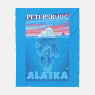 Iceberg Cross Section - Petersburg, Alaska Fleece Deken