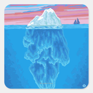 Iceberg Cross Section - Seward, Alaska Vierkante Sticker