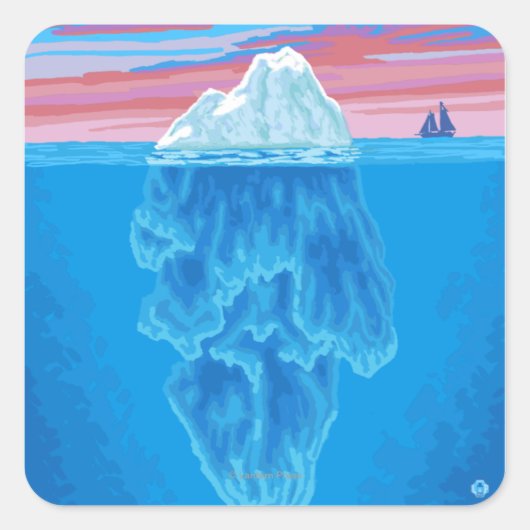 Iceberg Cross Section - Seward, Alaska Vierkante Sticker (Voorkant)