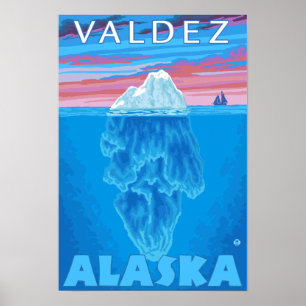 Iceberg Cross Section - Valdez, Alaska Poster