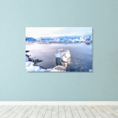 Iceberg Drijft naar het Zee Canvas Afdruk (Insitu (Houten vloer))