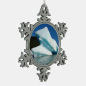 Iceberg op het meer van Mendenhall in Alaska Tin Sneeuwvlok Ornament (Links)