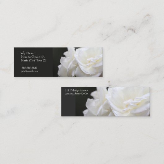 Iceberg rozen mama mini visitekaartje (Voorkant / Achterkant)