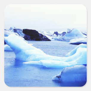 Icebergs in Jokulsarlon Lagoon Vierkante Sticker