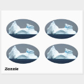 Icebergs in Newfoundland Ovale Sticker (Vel)
