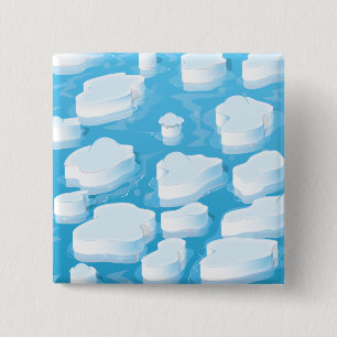 Icebergs Vierkante Button 5,1 Cm