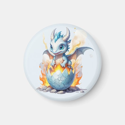 Iceborn Dragon Hatchling Fantasy Magneet (Voorkant)