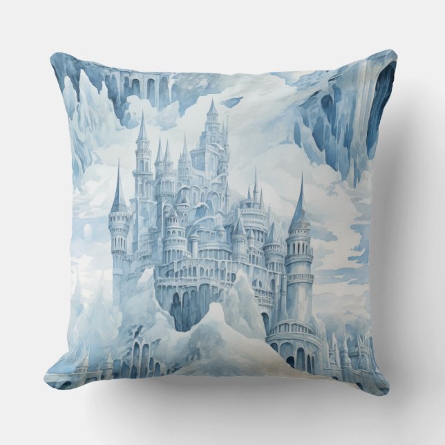 Icebound Fantasy Realm Winter Kussen (Voorkant)