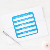 Icebreaker Conversation Name Tag With Info Vierkante Sticker (Envelop)
