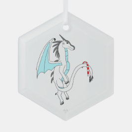 Icecap the White Ice Dragon Whimsical Art Glas Ornament
