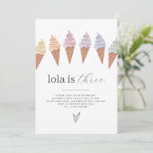 Icecream Birthday Invitation Kaart (Staand voorkant)