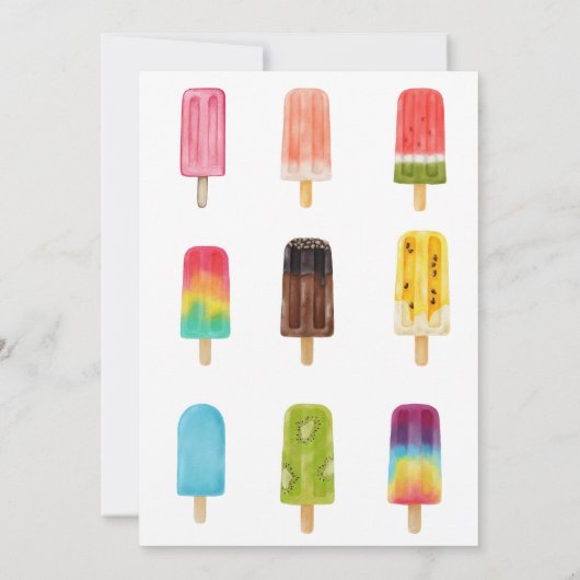 Icecream Birthday Uitnodiging Pop over meer dan (Achterkant)