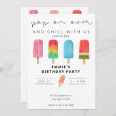 Icecream Birthday Uitnodiging Pop over meer dan (Voorkant / Achterkant)