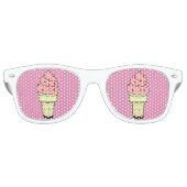 Icecream Cone Adult Party tinten, roze Retro Zonnebril (Voorkant)