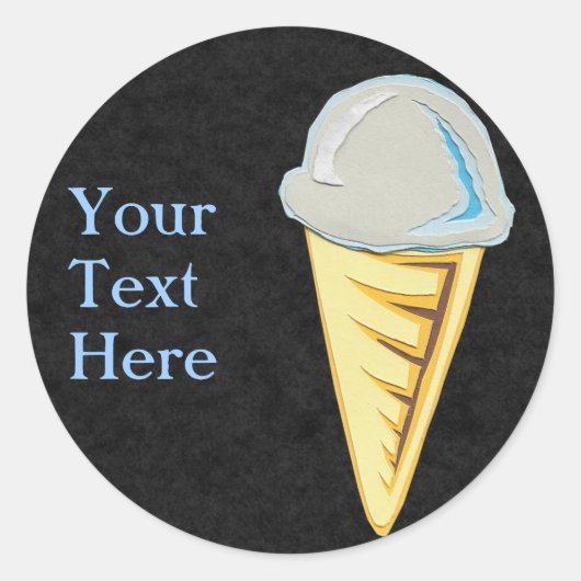 Icecream Cone op zwarte Stickers (Voorkant)