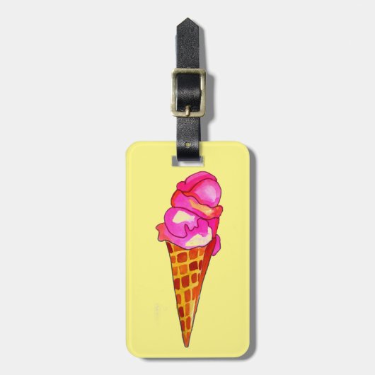 icecream gelato schattig voedsel bagagelabel (Voorkant verticaal)