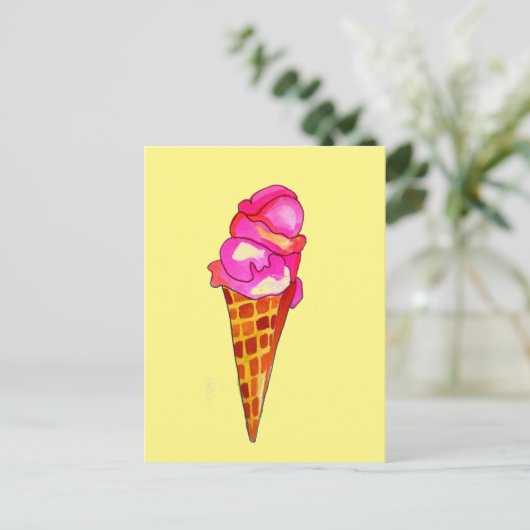 icecream gelato schattig voedsel briefkaart (Staand voorkant)
