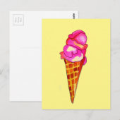 icecream gelato schattig voedsel briefkaart (Voorkant / Achterkant)