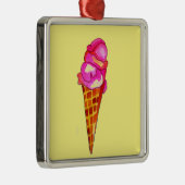 icecream gelato schattig voedsel metalen ornament (Rechts)