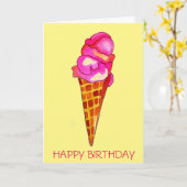 icecream gelato schattige feestdag kaart (Gele Bloem)