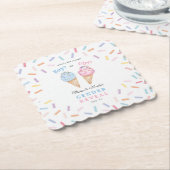 Icecream Geslacht onthullen Kartonnen Onderzetters (Gebogen)