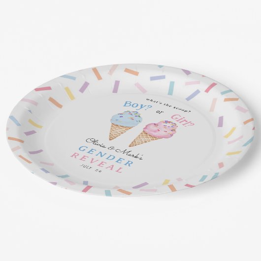 Icecream Geslacht onthullen Papieren Bordje (Gekanteld)