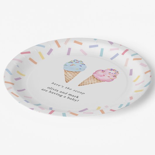 Icecream Geslacht onthullen Papieren Bordje (Gekanteld)