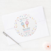 Icecream Geslacht onthullen Ronde Sticker (Envelop)