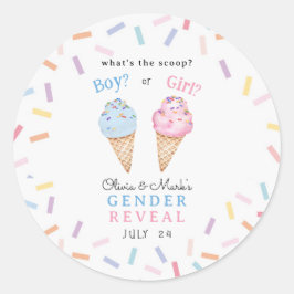 Icecream Geslacht onthullen Ronde Sticker