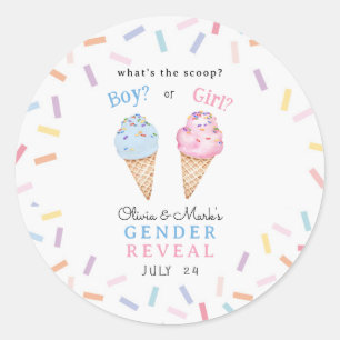 Icecream Geslacht onthullen Ronde Sticker