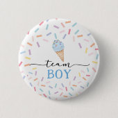 Icecream Geslacht onthullen Team Boy Ronde Button 5,7 Cm (Voorkant)