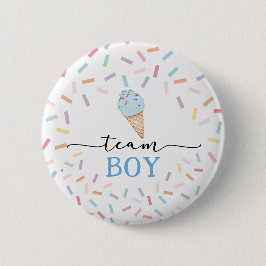 Icecream Geslacht onthullen Team Boy Ronde Button 5,7 Cm