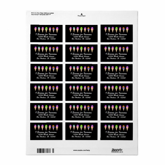 Icecream Label - SRF (Full Sheet)