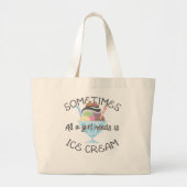 Icecream Lover Soms heeft een meisje Ice Cream nod Grote Tote Bag (Voorkant)