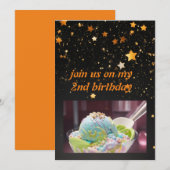 Icecream magische verjaardagsuitnodiging kaart (Voorkant / Achterkant)