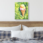 Icecream op een grasveld canvas afdruk (Insitu (Slaapkamer))