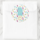Icecream Pop Blue Cream Sprinkles Reward Ronde Sticker (Tas)