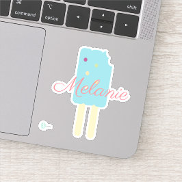 Icecream-Pop met Sprinkles Aangepaste naam Sticker