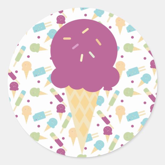 Icecream Pop Sprinkles Reward Ronde Sticker (Voorkant)