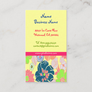 Icecream poppies profielkaarten voor retro-florals visitekaartje